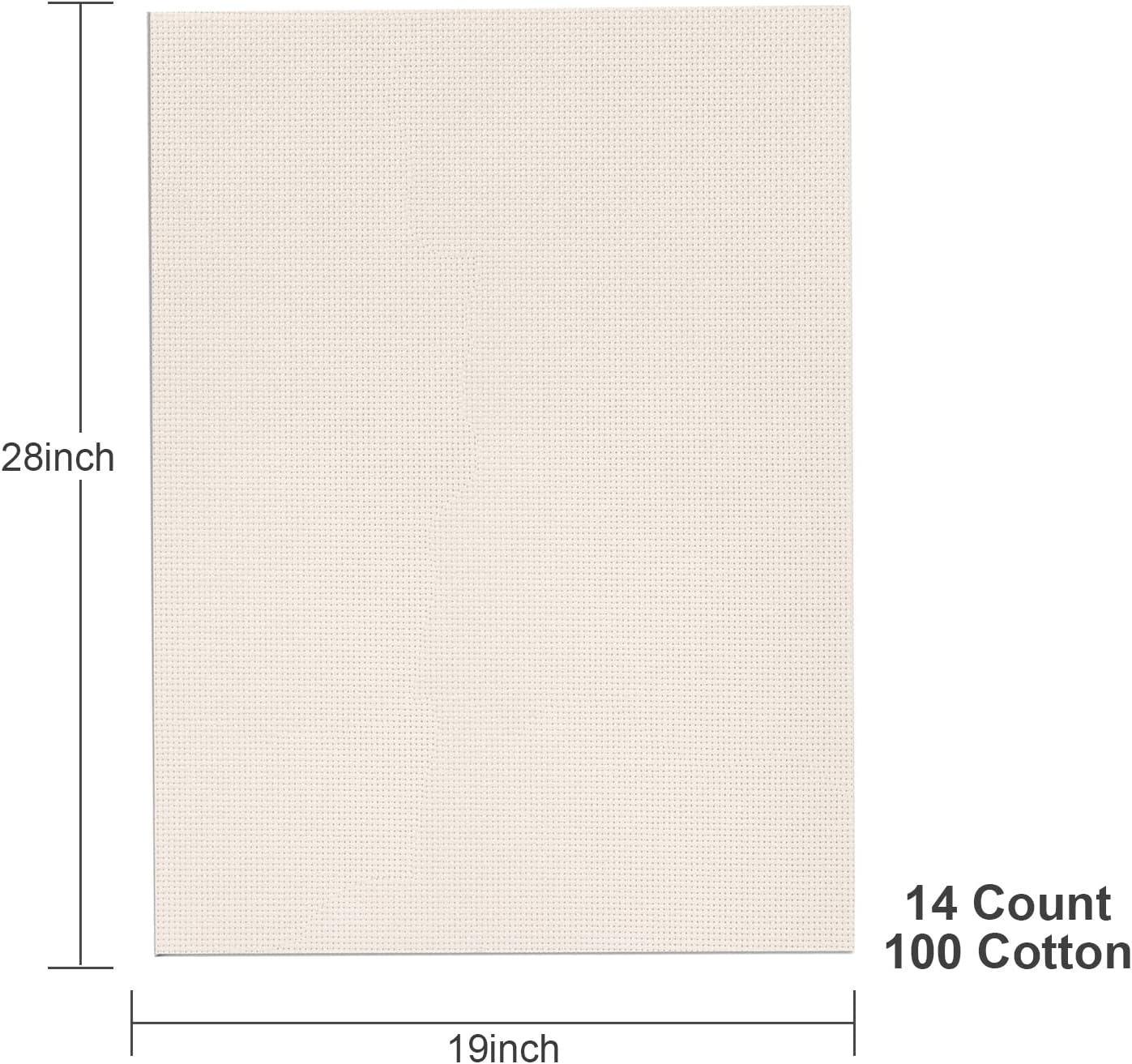 Aida Cloth 14 Count Cross Stitch Fabric,19×28inch (14CT, Off White)