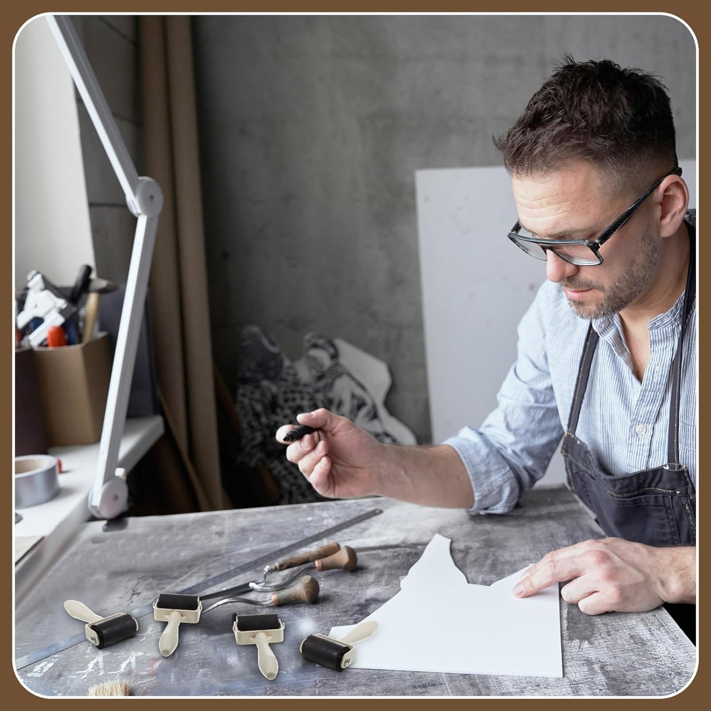 Frienda 30 Pcs Rubber Brayer Rollers 1.9 Inch Rubber Ink Roller for Gluing Printing Inking Block Paper Crafting Press Printmaking Wallpaper Stamping Scrapbooks Crafting Art DIY