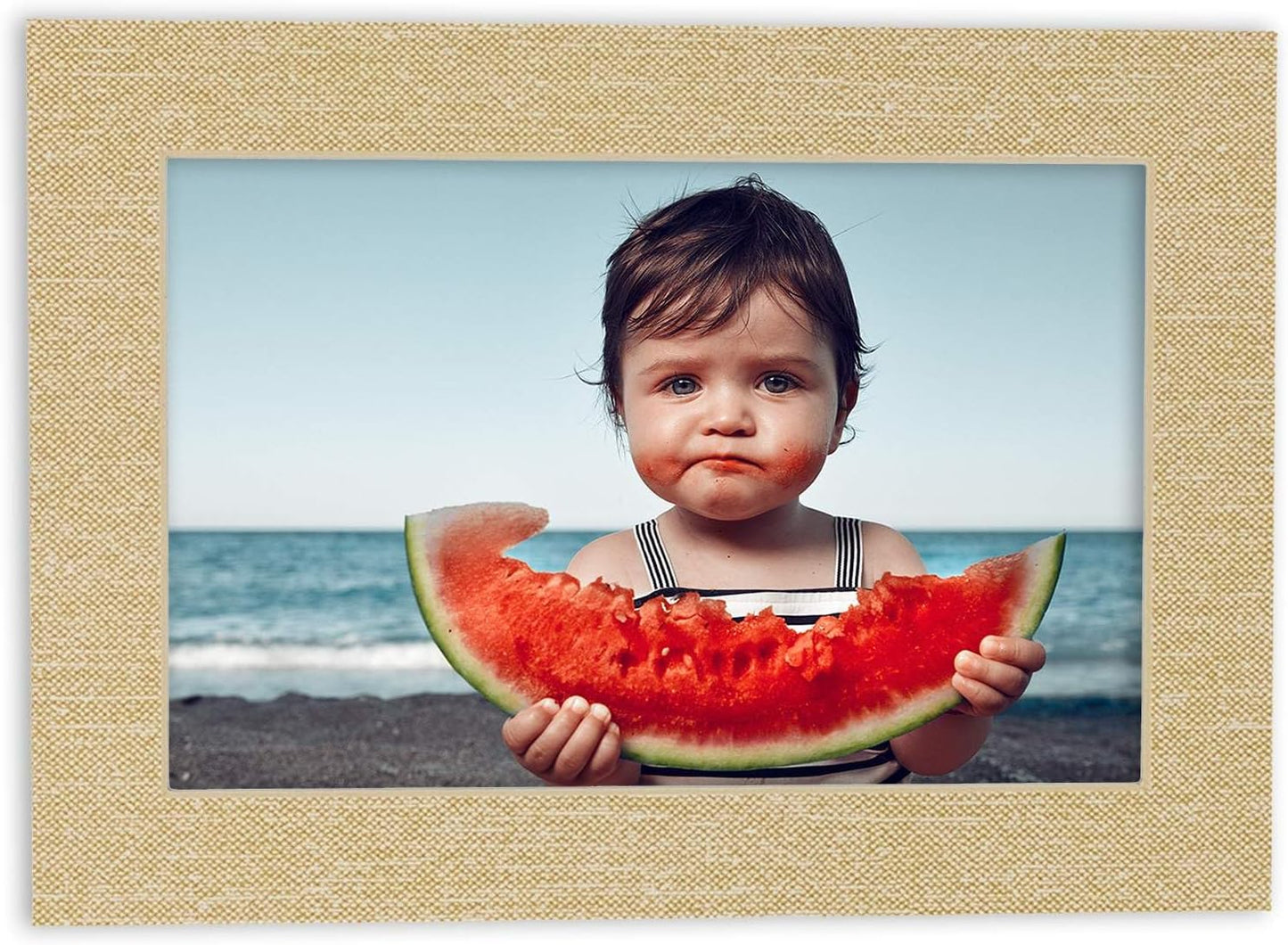 8x10 Mat Bevel Cut for 5x8 Photos - Acid Free Fresh Linen Canvas Precut Matboard - For Pictures, Photos, Framing - 4-ply Thickness