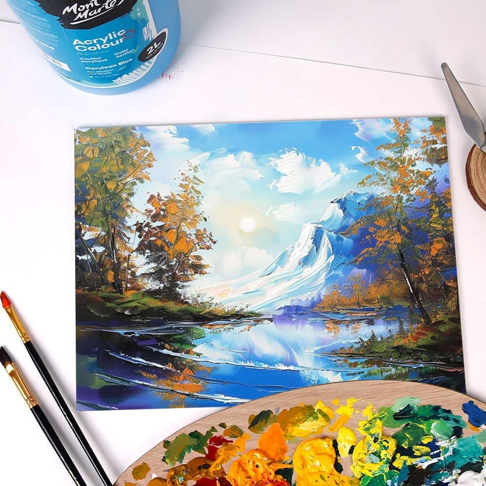 Mont Marte Discovery School Acrylic, Titanium White, 1/2 Gallon (2 Liter). Ideal for Students and Artists. Excellent Coverage and Fast Drying. Pump Lid Included.