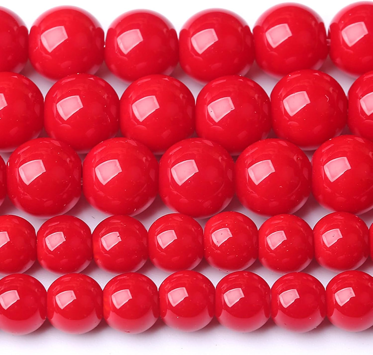 4MM Coral Red Glass Beads Natural Stone Crystal Energy Round Loose Beads for Jewelry Making Bracelet 180pcs 2 Strands 32"