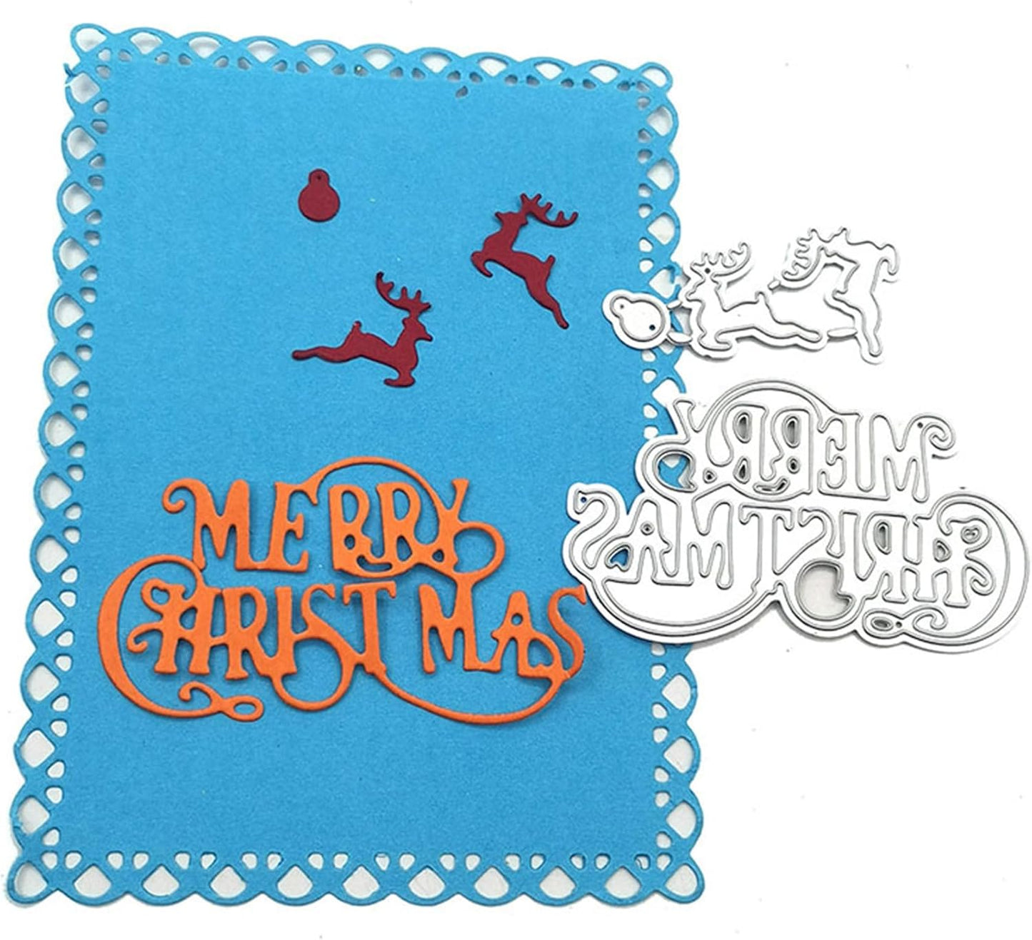 Metal Cutting Dies DIY Merry Christams Embossing Stencil Template Scrapbooking Card Making Mold Photo Album Arts Crafts Tools (Merrry Christmas-6.6x6.3cm)