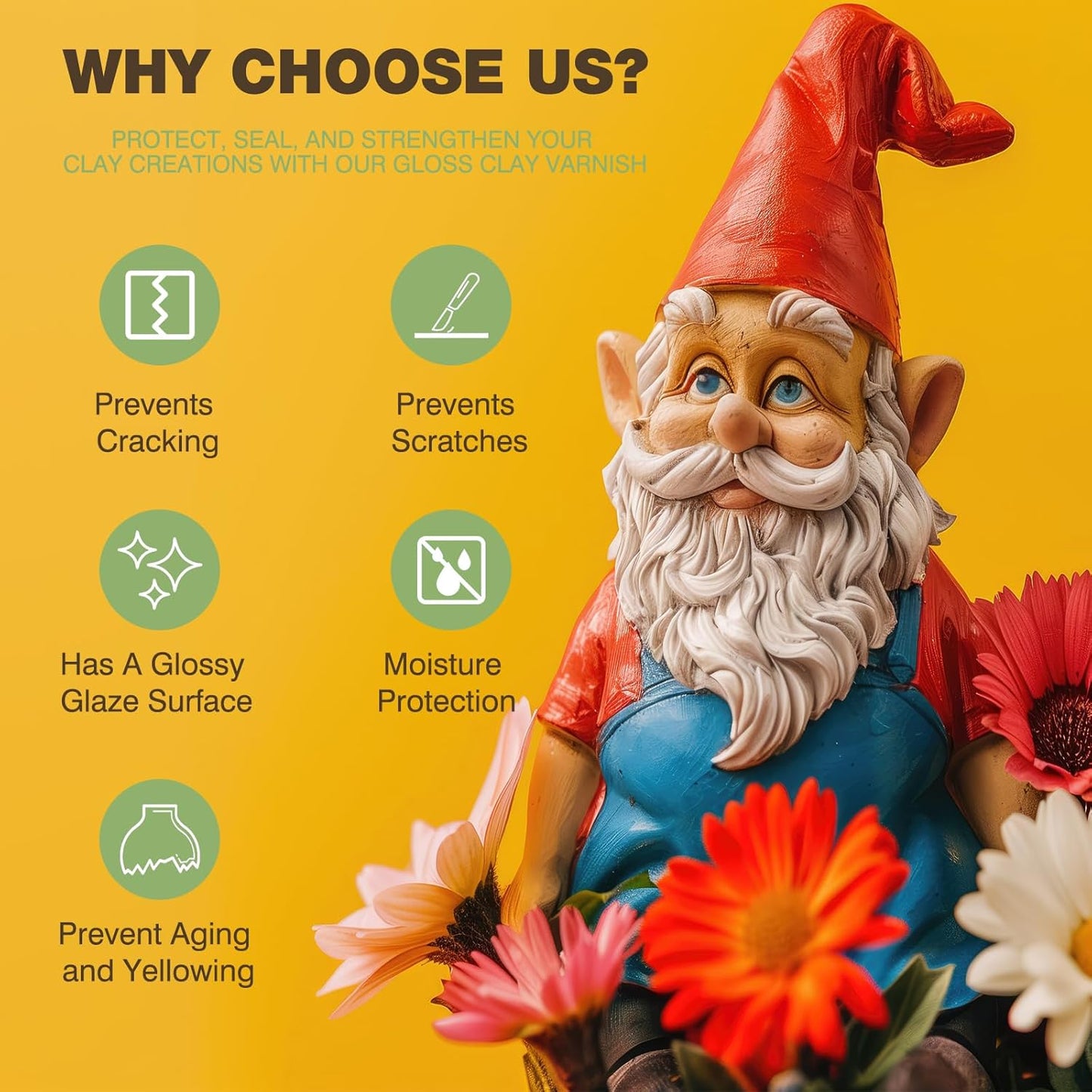 120ml Air Dry Clay Varnish - Air Dry Clay Sealant for Airdry Clay - Clear Varnish for Air Dry Clay Pottery - Gloss Finish Clear Varnish for Pottery, Used to Prevent Clay Cracking, Scratches, Wear