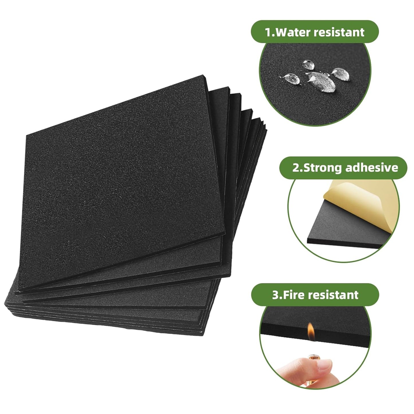 8 Pcs Adhesive Padding, Closed Cell Foam Sheet 4in X 4in X 1/4in, Anti-Slip Neoprene Rubber Pad, 1/4" Thick Sticky Foam, Soundproof and Anti Vibration