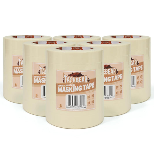 TAPEBEAR General Purpose Masking Tape 1 Inch x 60 Yards, Beige White Painters Tape for Painting, Labeling, DIY Arts Crafts, Home Office School Projects, 36 Rolls