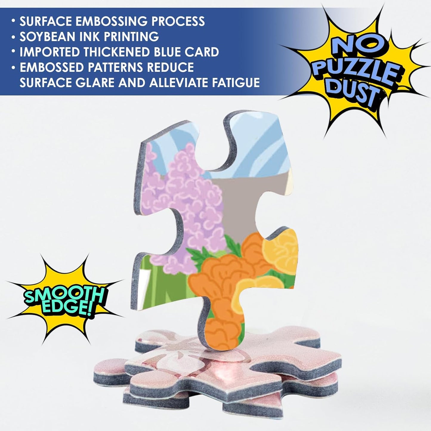 MOMIBOOK Puzzles for Adults 1000 Pieces Jigsaw Puzzles of Paris in Bloom, Painting Image Steet Flower Shop Difficult Challenging Hard Impossible Puzzle Unique Funny Party Christmas Birthday Gifts