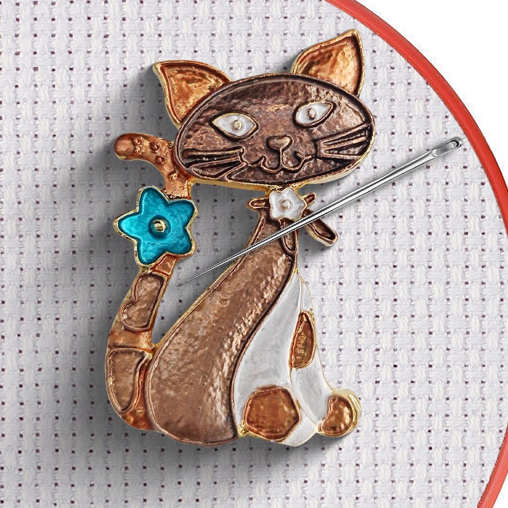 Magnetic Needle Minder Magnet Embroidery Accessories and Supplies Embroidery Needle Holder Cross Stitch Holder Needlework Supplies (Cardinal) (cat)