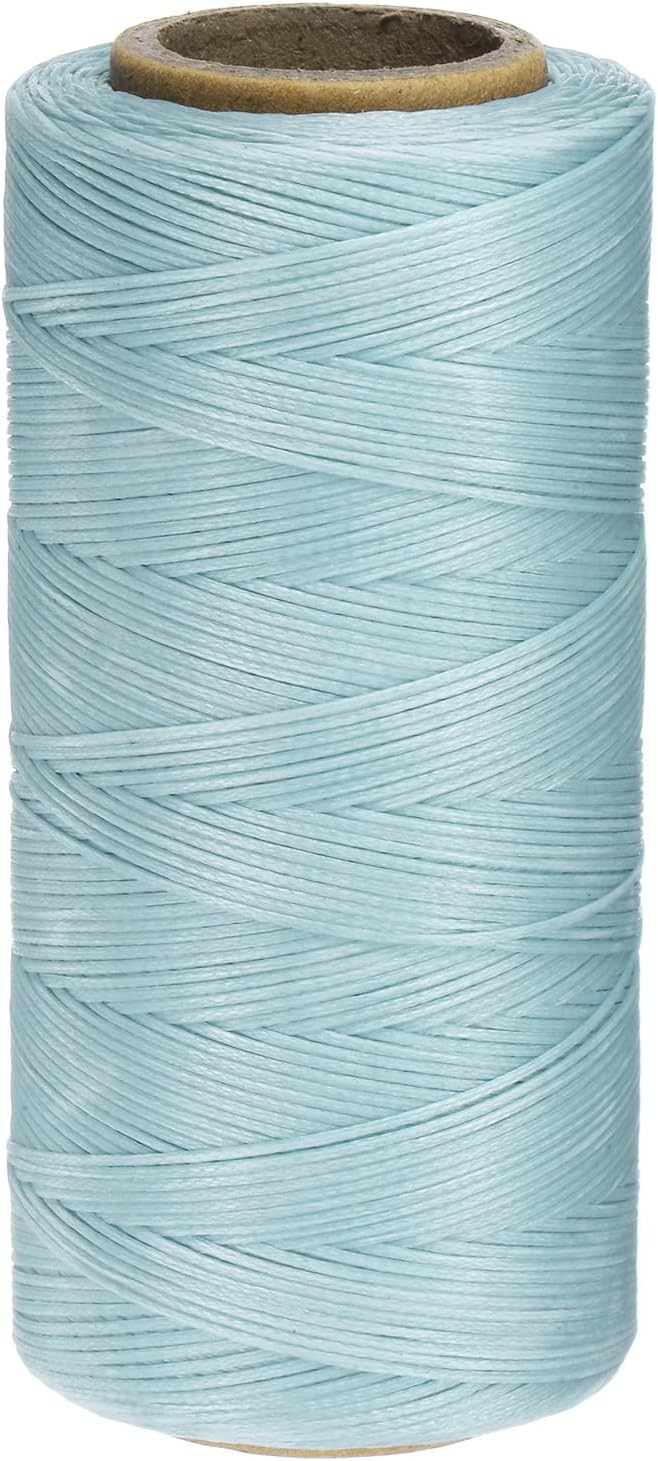 Uxcell 150D 0.8mm Flat Waxed Polyester Leather Sewing Thread, Dark Blue, 284 Yards (260m), 1 Roll