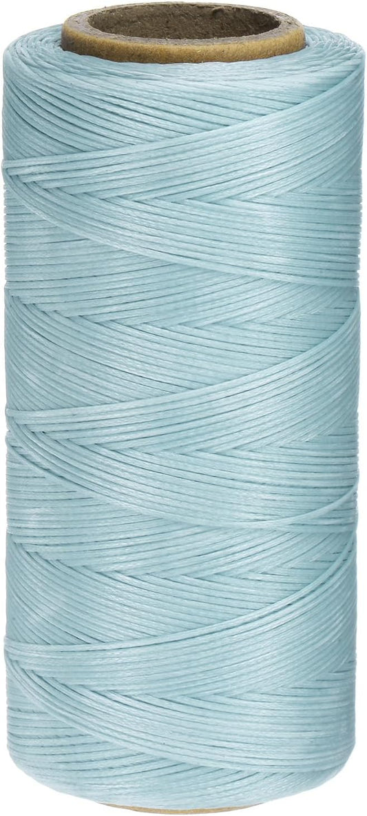 Uxcell 150D 0.8mm Flat Waxed Polyester Leather Sewing Thread, Dark Blue, 284 Yards (260m), 1 Roll