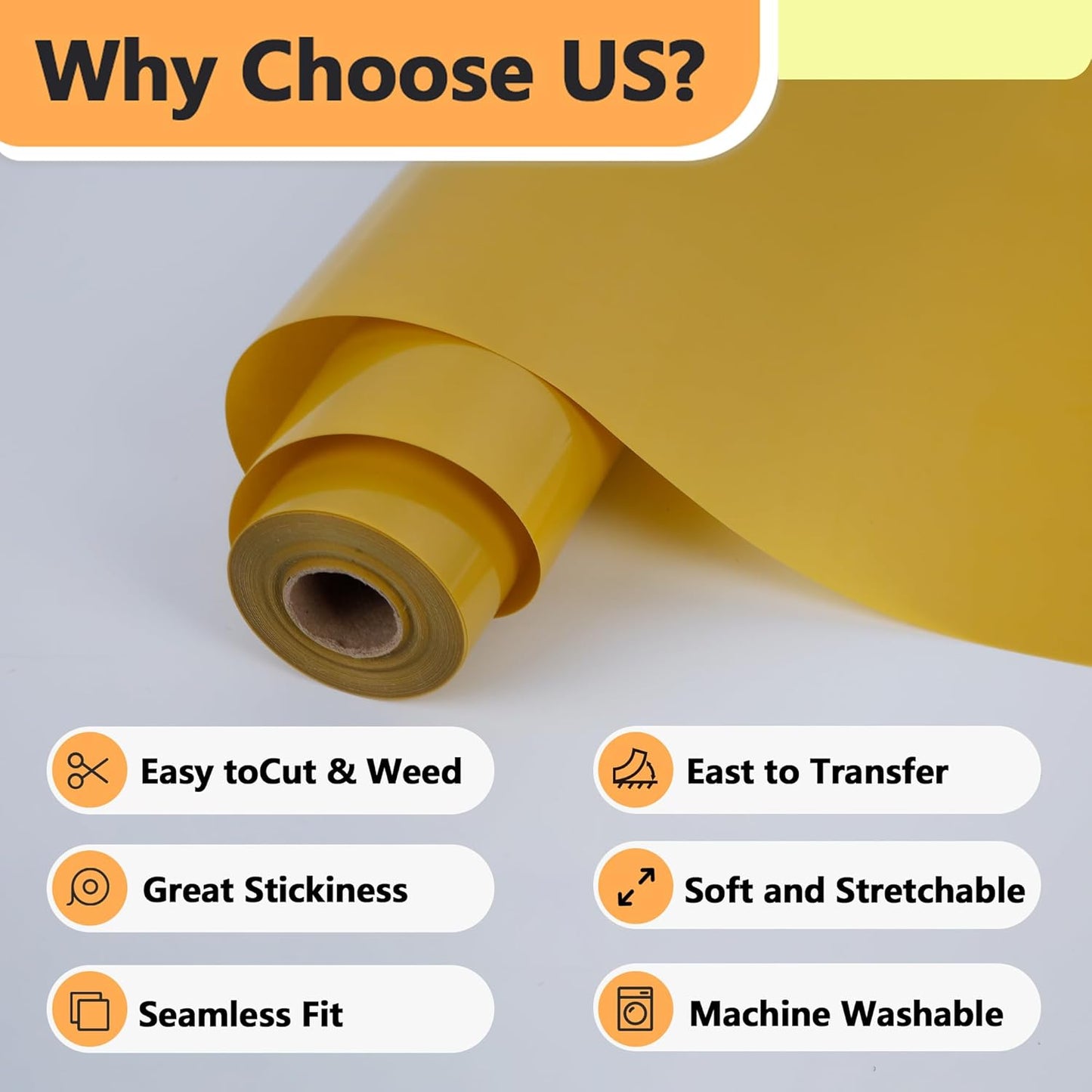 RENLITONG Matte Golden Iron on Vinyl Roll -12Inch x 13ft HTV Heat Transfer Vinyl for T-Shirt HTV Rolls for All Cutter Machine - Easy to Cut & Weed for Heat Vinyl Design