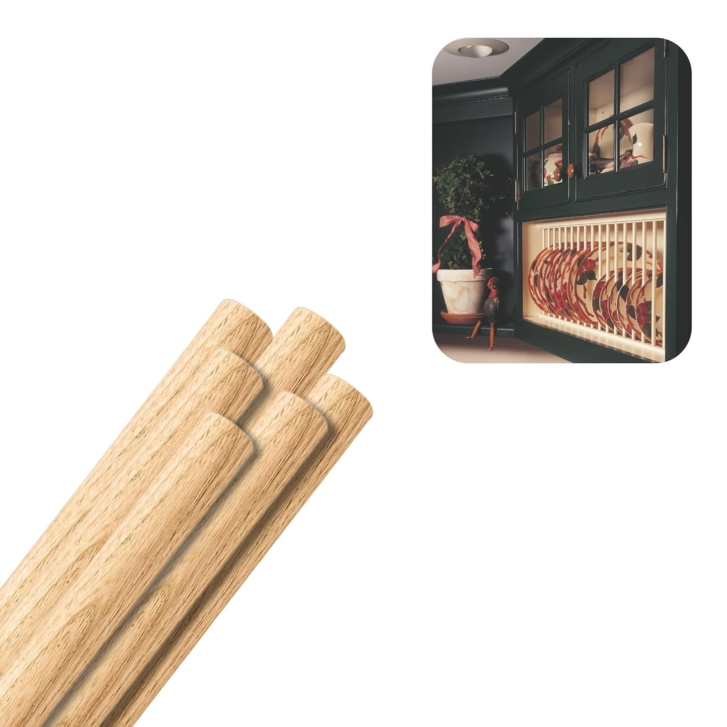 Hardwood Round Dowels (1" x 36", Pack of 6) | Variety of Diameters & Wood Species | Unfinished Wooden Dowel Rods for Crafts & DIY Home Projects | Curtain Rod, Macrame Supplies, Moulding Trim, Flagpole