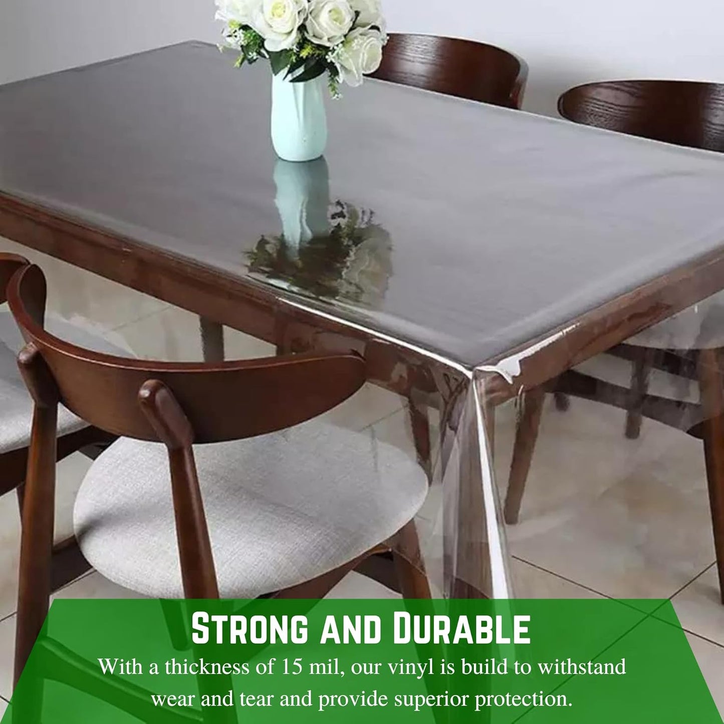 Farm Plastic Supply - Clear Vinyl Sheeting - 15 Mil - (4'6" x 25') - Vinyl Plastic Sheeting, Clear Vinyl Sheet for Storm Windows, Covering, Protection, Tablecloth Protector