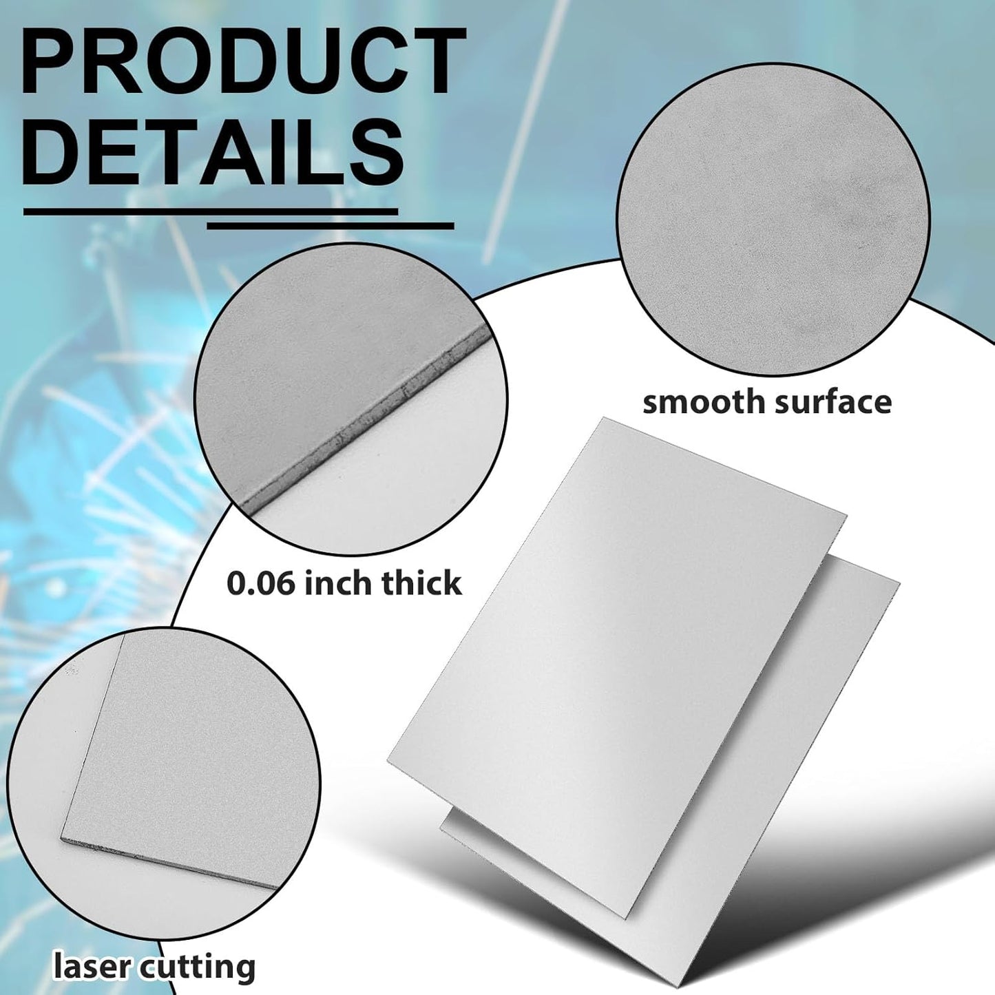 Hicarer 1 Pcs Mild Steel Sheet Cold Rolled 18 Gauge Metal Plate 0.06 Inch (1.5mm) Thick Weldable Metal Sheets for Professional Industrial DIY Use, Clean Surface Easy to Weld (36'' x 24'')