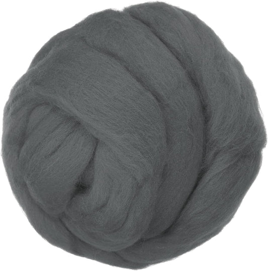 PATIKIL Wool Roving Yarn, 150G/5.3OZ Soft Felting Wool Pure Chunky Roving Yarn Bulk for Needle Felting Knitting Blanket Spinning Weaving DIY Craft, Black Gray