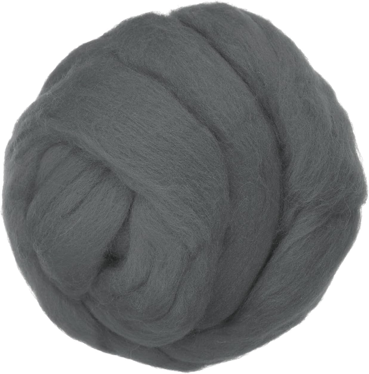 PATIKIL Wool Roving Yarn, 80G/2.82OZ Soft Felting Wool Pure Chunky Roving Yarn Bulk for Needle Felting Knitting Blanket Spinning Weaving DIY Craft, Black Gray