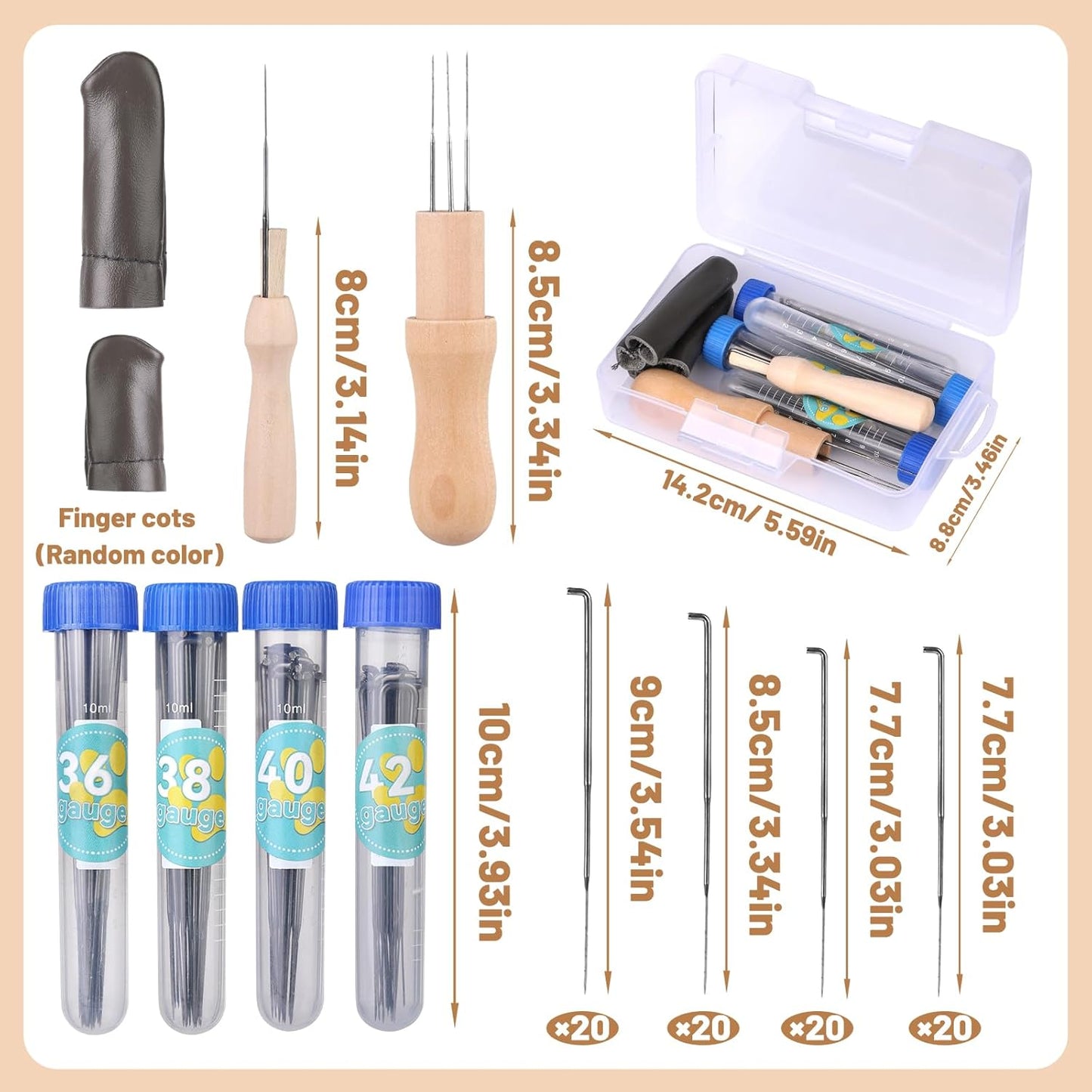 82PCS Needle Felting Tools, Needle Felting Needles, 4 Sizes Felting Needles with Needle Bottle Felting Tool Holders, Complete Needle Felting Supplies for Beginner Professional