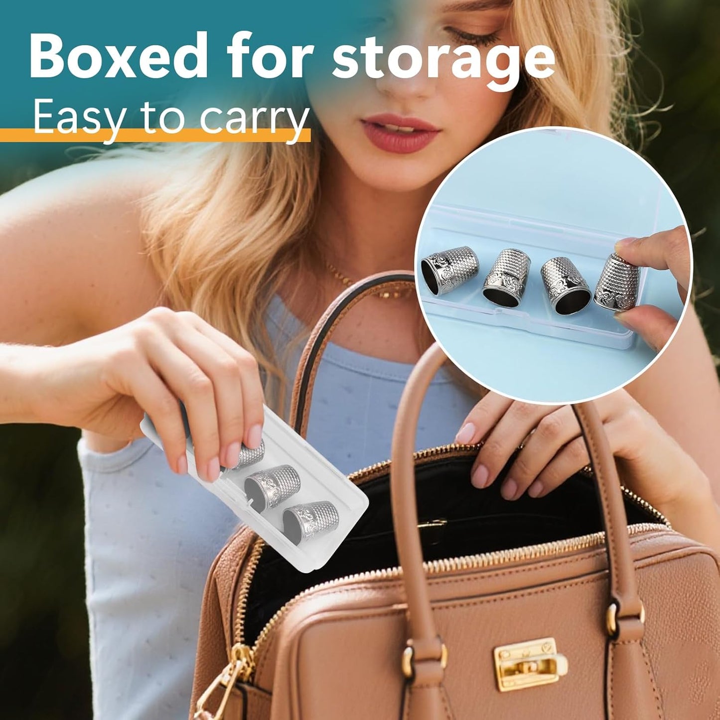 ZMAAGG 4PCS Sewing Thimbles for Hand Sewing, Metal Finger Protector, Quilting Craft Accessories for Knitting Needlework DIY Tools