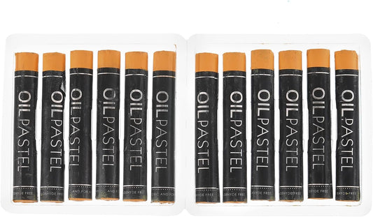 PATIKIL Dark Yellow Oil Pastels, 12Pcs Soft Oil Crayons Creamy Pastels Stick Art Supplies for Art Painting Drawing Blending Graffiti for Artists Beginners