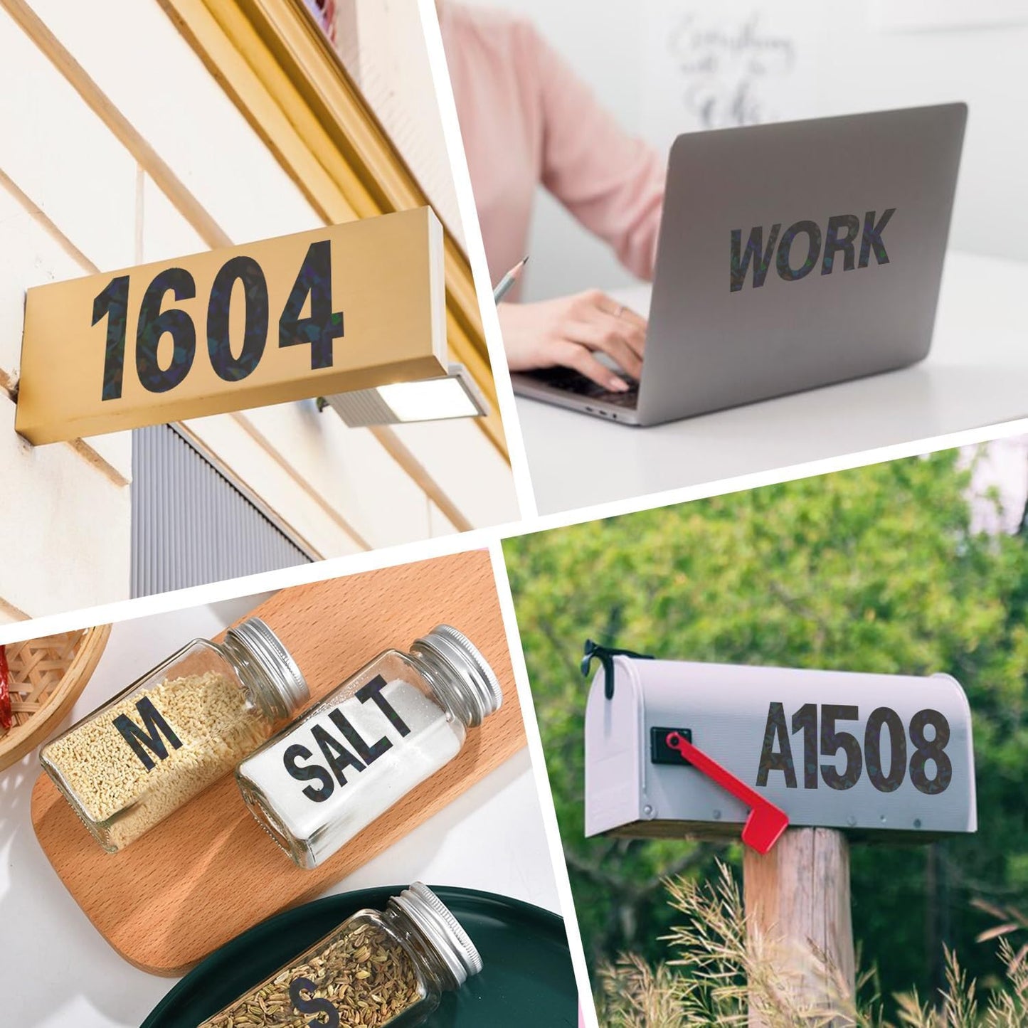 Starboling Letter Stickers,2 inch 8 Sheets Black Alphabet Sticker,Self Adhesive Vinyl Letter Stickers Mailbox Numbers,for Arts Crafts Outdoor Sign Poster Mailbox Sign Doors Mailboxes Car Truck