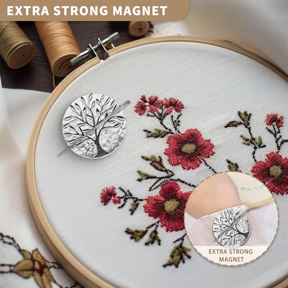 Needle Minder Magnet, Magnetic Needle Minder, Needle Minders Magnetic Cross Stitch Accessories, Magnetic Needle Holder, Life Tree, Butterfly, Cats, Owl, Heart (TreeofLife)