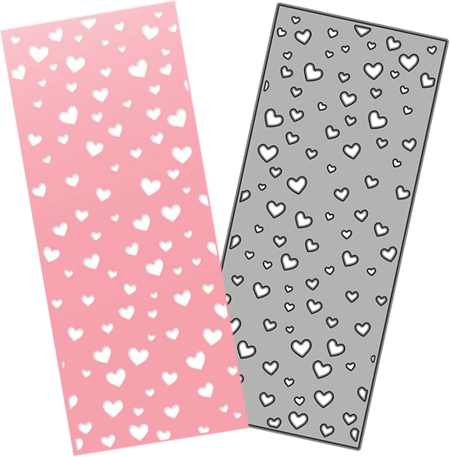 Mvchifay Cutting Dies Happy Birthday Metal Stencils Scrapbooking Tool DIY Emboss Paper Card Making (Heart Hollow frame-89x211mm)