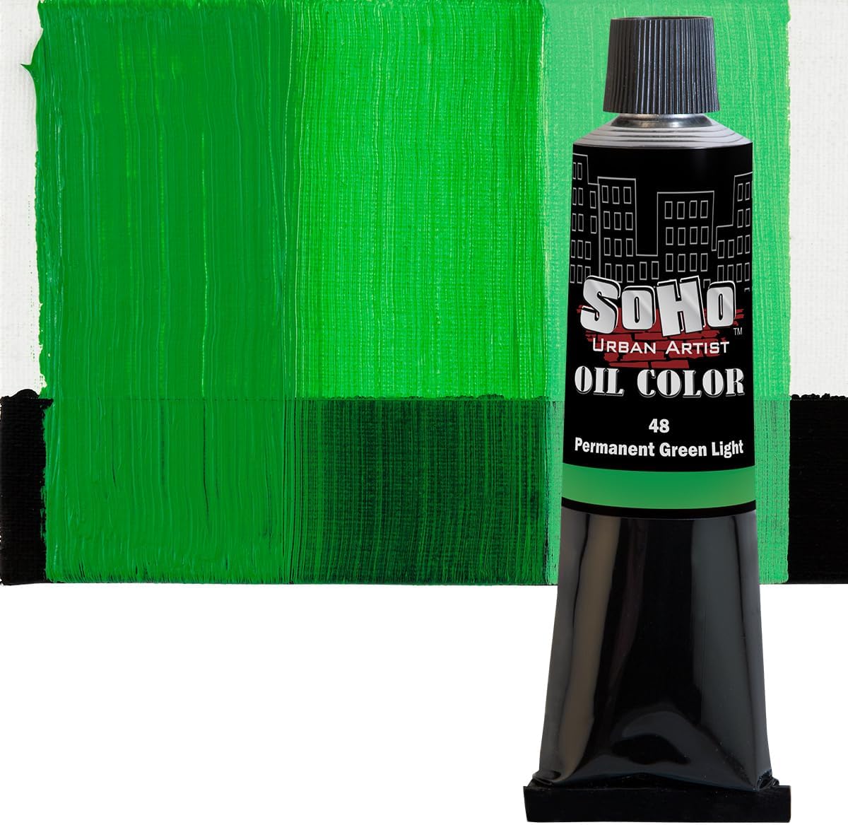 Soho Urban Artist Oil Paint - Permanent Green Light, 170 ml Tube - Best Valued Oil Colors for Painting, Excellent Pigment Load