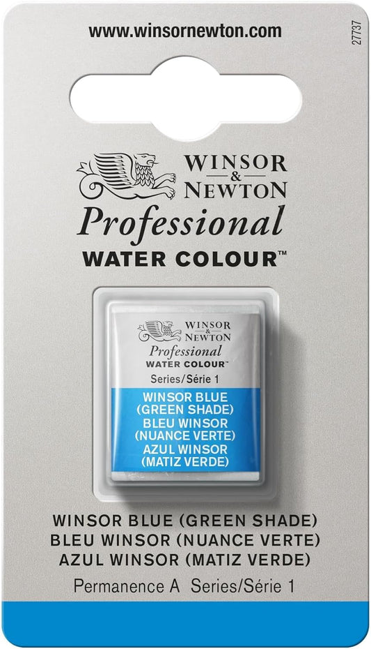 Winsor & Newton Professional Water Colour Paint, Half Pan, Winsor Blue Green Shade