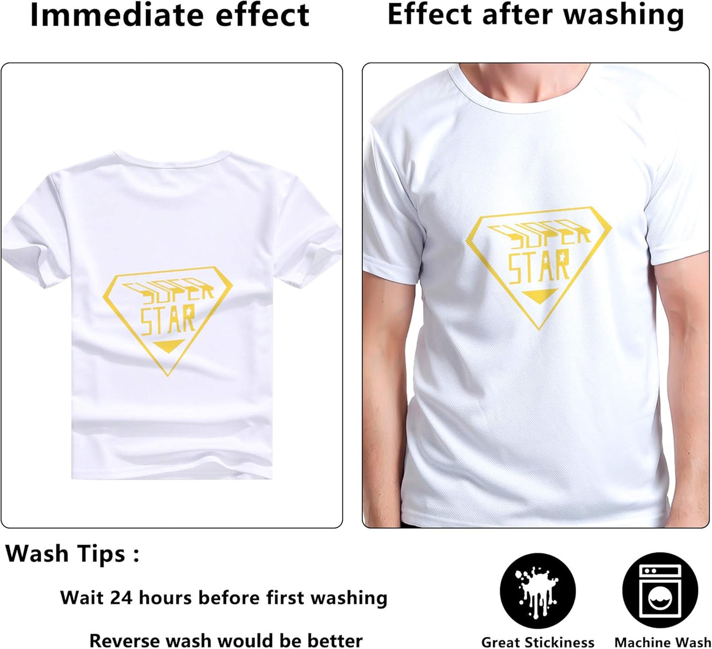 RENLITONG Yellow HTV Iron on Vinyl 12Inch by 10ft Roll HTV Heat Transfer Vinyl for T-Shirt HTV Vinyl Rolls for All Cutter Machine - Easy to Cut & Weed for Heat Vinyl Design