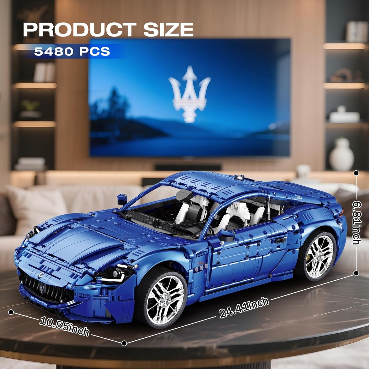 Reobrix Sports Car Building Blocks Set for Adults, 1:8 Vehicle Racing Car Toy Model Building Kit for Adult, 11010, Creative Gifts for Adults 14+ (5480PCS)