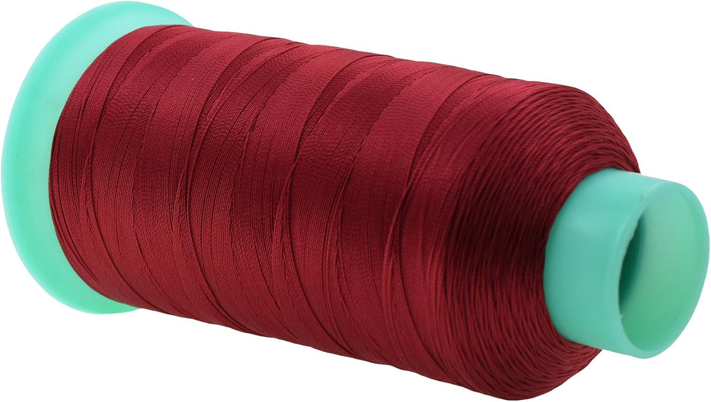 Mandala Crafts Bonded Nylon Thread Maroon Heavy Duty Sewing Threads - 1100 YDs Size 92 280D T90 Tex 90 Thread for Leather Jeans Weaving Outdoor Marine Upholstery Threads
