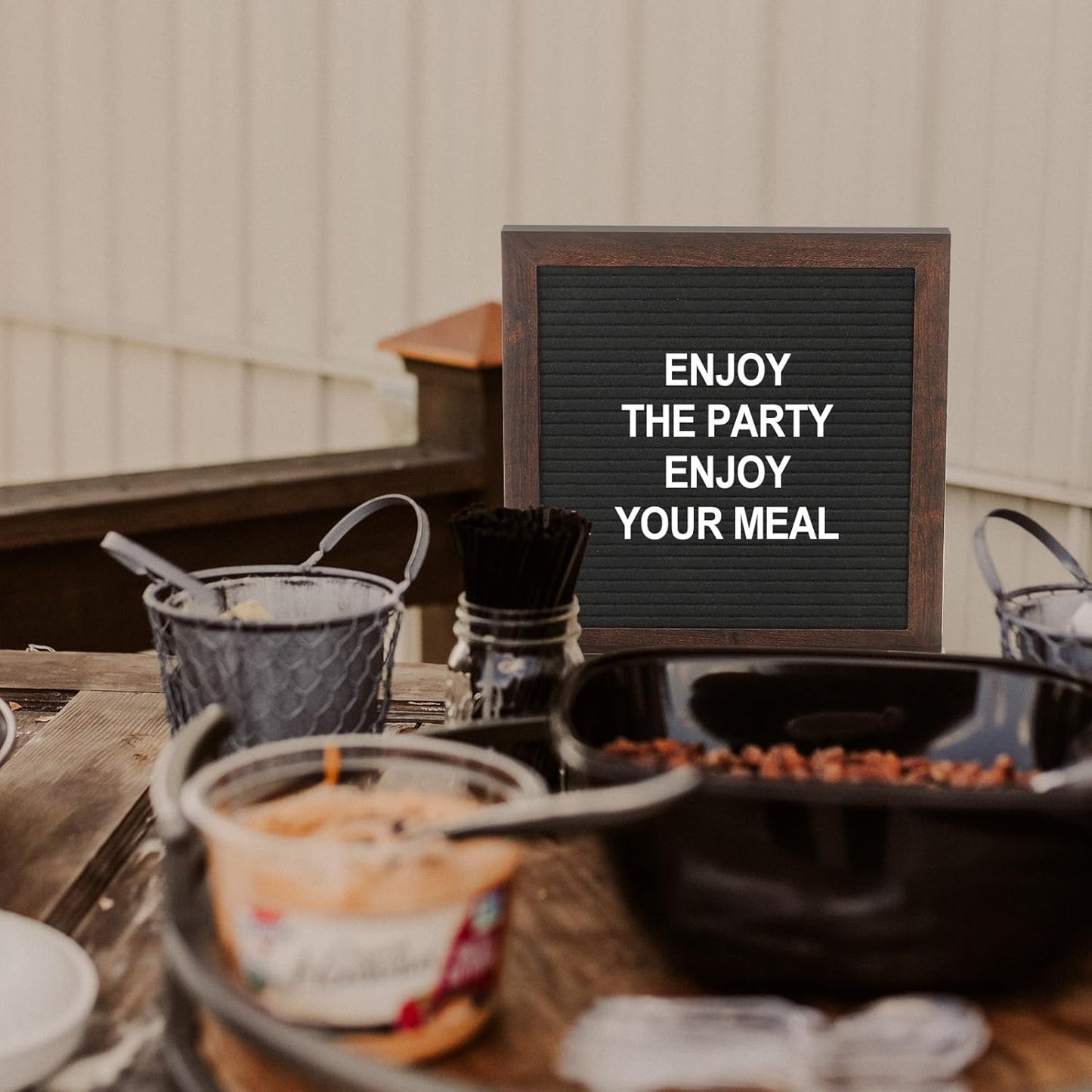 PATIKIL Felt Letter Board, 12x16Inches Black Wooden Changeable Message Board with Storage Bag Stand for Kitchen Menu Farmhouse Decor Notes, White Letter