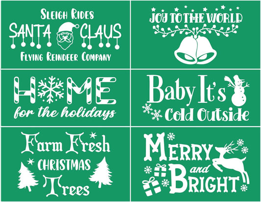 JAJADO Christmas Tree Stencil Deer Silk Screen Stencils Reusable Self Adhesive Silk Screen Transfers Screen Print Stencil Holiday for Crafts on Wood, Fabric, Glass, Mug, DIY Christmas Home Decor