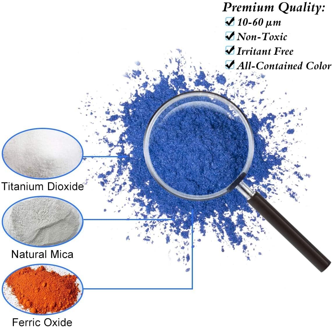 SEISSO Mica Powder for Epoxy Resin, 8 Color Soap Dye Body Butter Color Pigment Powder for Lip Gloss Making Makeup Dye Fine Art Painting