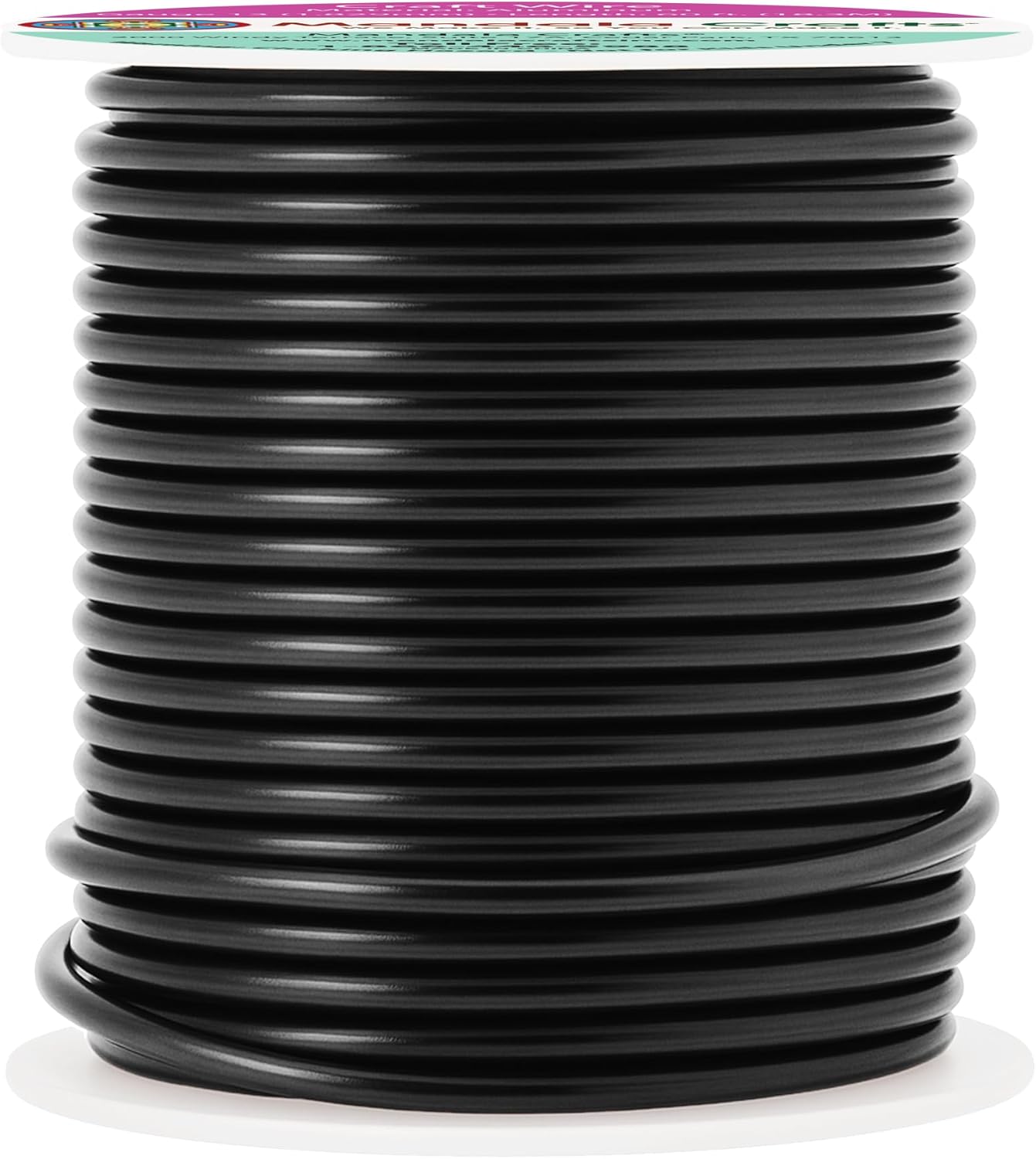Mandala Crafts 13 Gauge Anodized Aluminum Craft Wire for Jewelry Making - 60 FT Colored Flexible Black Wire - Bendable for Bonsai Armature Crafting Sculpting
