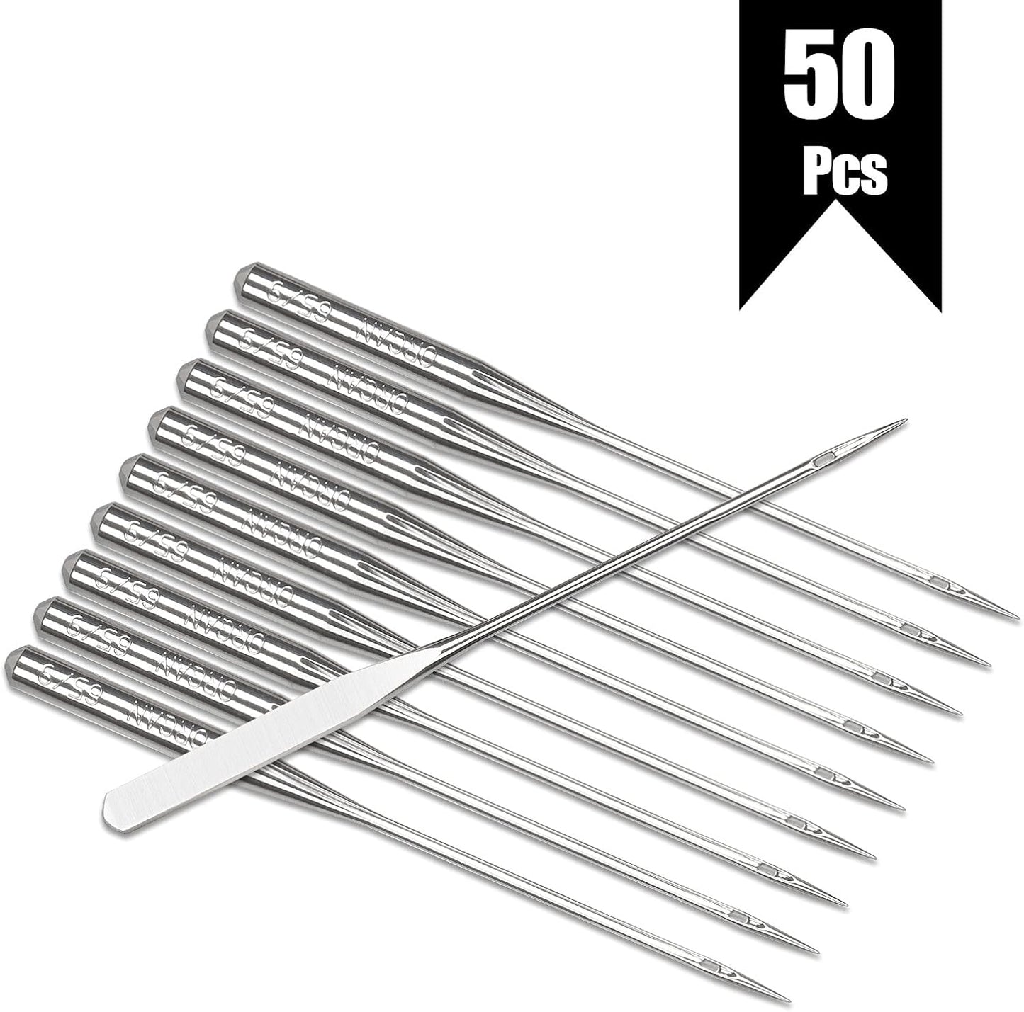 50PCS Embroidery Sewing Needles for Brother Machine Needles Size 65/9 130/705H HAx1 Sewing Needles Machine for Brother Sewing Machine