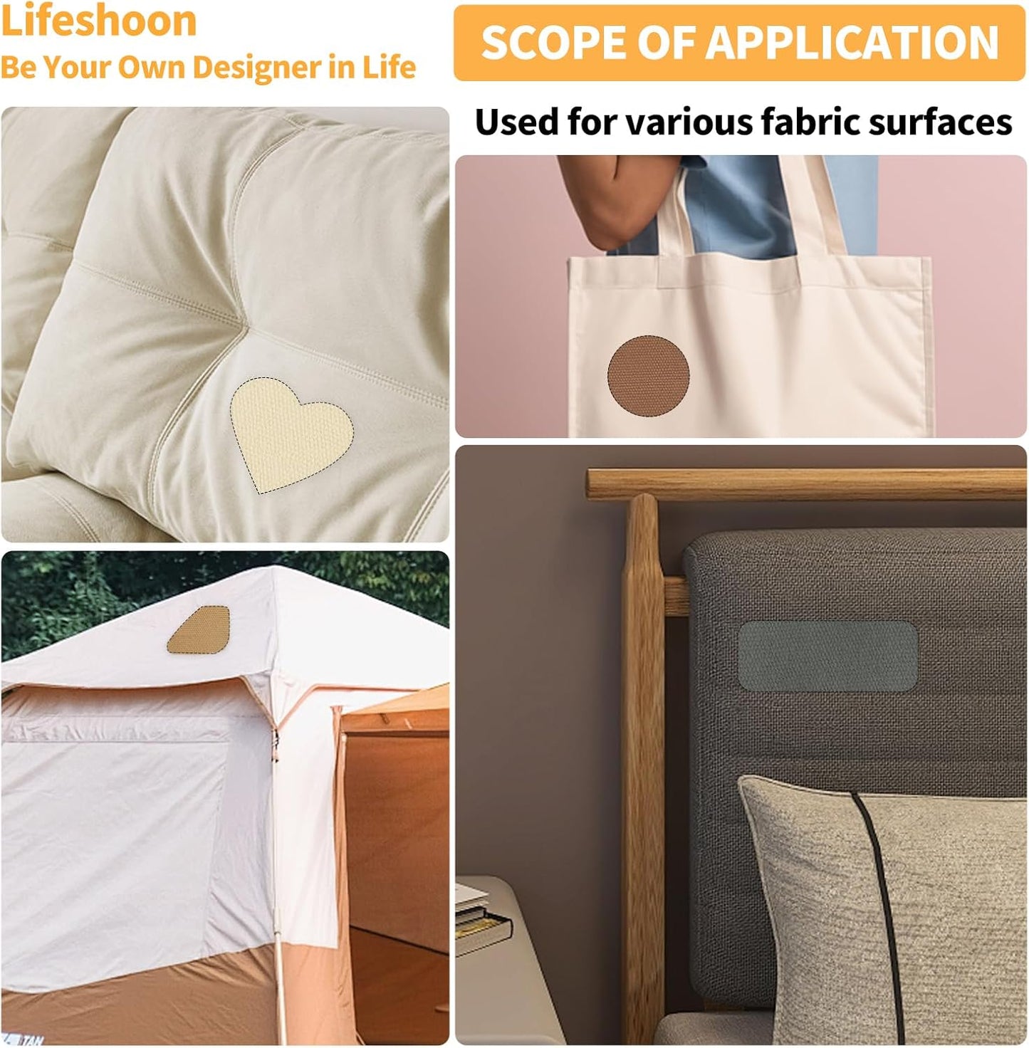 Fabric Repair Patches, 17X158 Inch Canvas Self-Adhesive Fabric Patches Tape Durable, DIY Large Canvas Repair for Sofa, Couches, Furniture, Chair, Clothing （17X158 Inch, White）