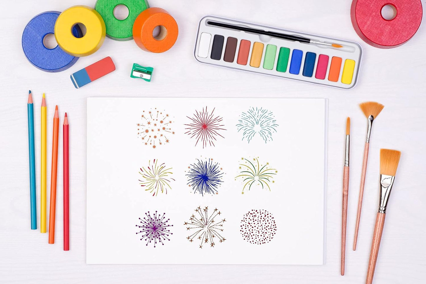 Christmas Firework Star Clear Stamps for Card Making, Snowflake Happy New Year Clear Rubber Stamps Silicone Reusable Stamp for DIY Scrapbooking Paper Craft Album Decoration