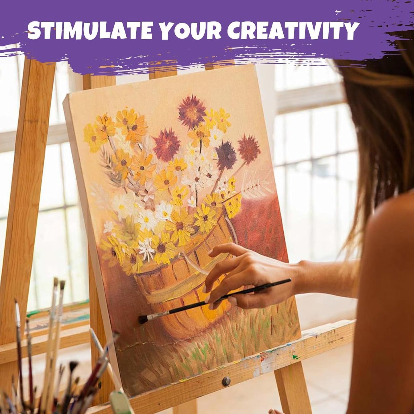 ESRICH Stretched Canvas for Painting 16x20 Inch, 12Pack Large Canvas for Painting, Primed Acid-Free Cotton Blank Canvases, Art Paint Canvases for Oil Paint,Watercolor,Acrylic Paint,Gouache and Tempera