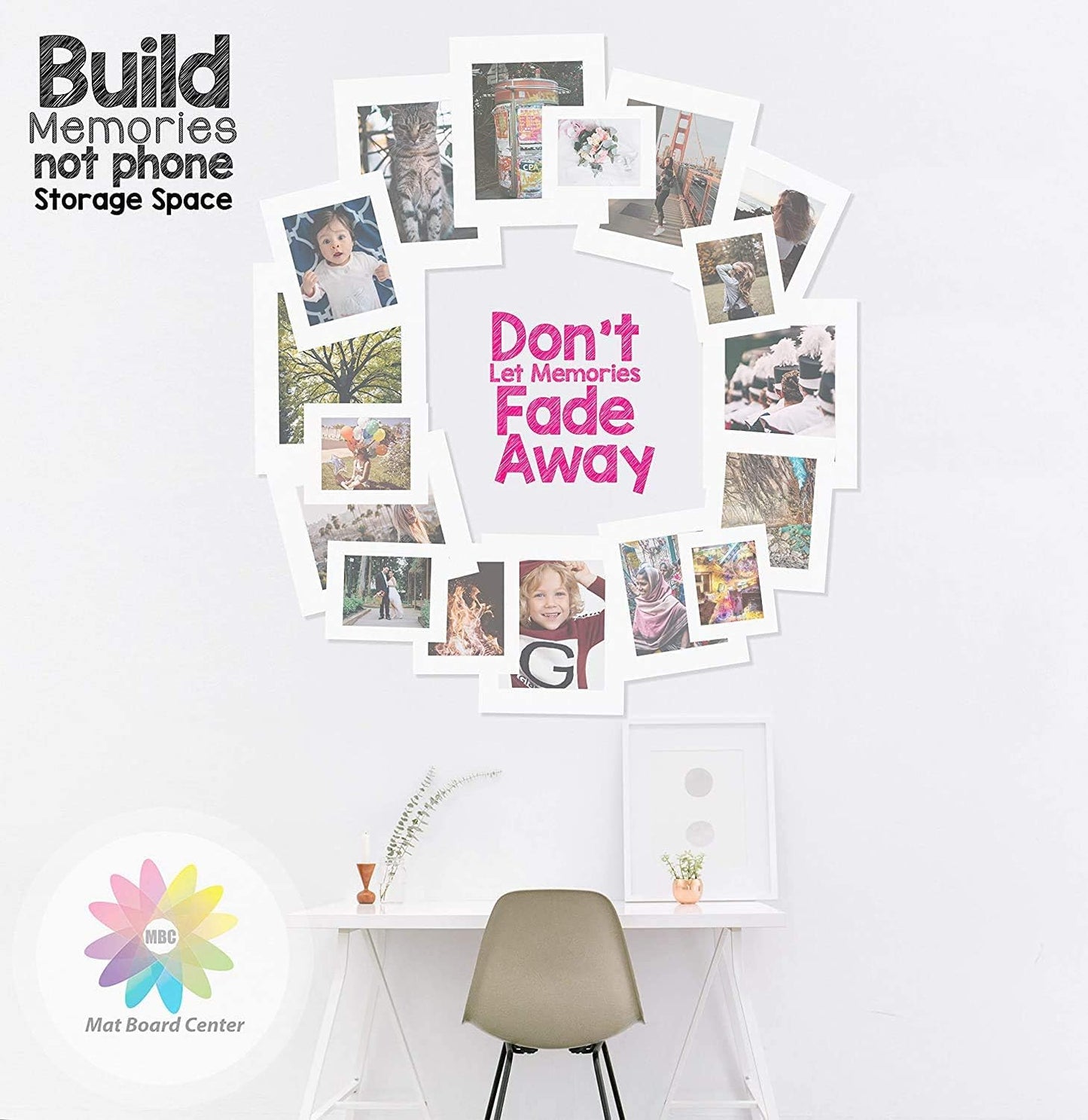 Mat Board Center, Pack of 10, 10x10 for 6x6 White Photo Picture Mats - Acid Free, 4-ply Thickness, White Core - for Pictures, Photos, Framing