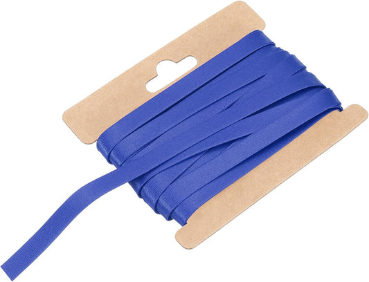 MECCANIXITY Double Fold Bias Tape for Sewing 1/3 Inch x 6 Yards Satin Pre-fold Continuous Binding Tape for Seaming Quilting Hemming Binding DIY Crafts, Sapphire Blue