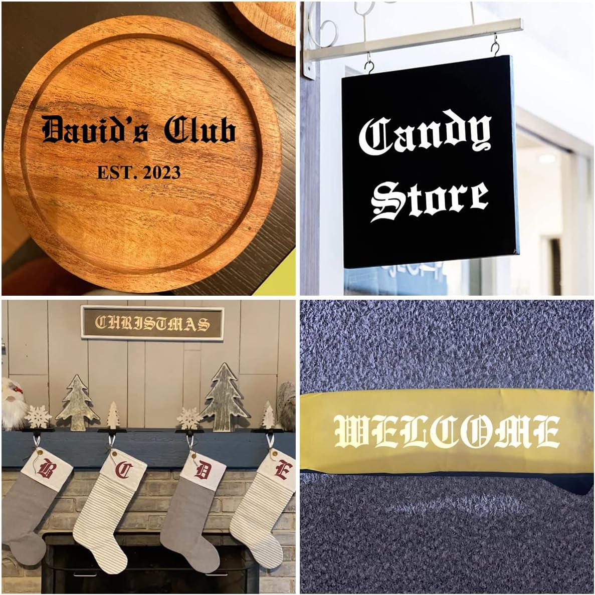 4 Inch Alphabet Letter Stencils for Painting - 70 Pack Old English Letter Stencil Templates with Numbers and Signs for Painting on Wood, Reusable Letters Stencils for Chalkboard Wood Signs & Wall Art