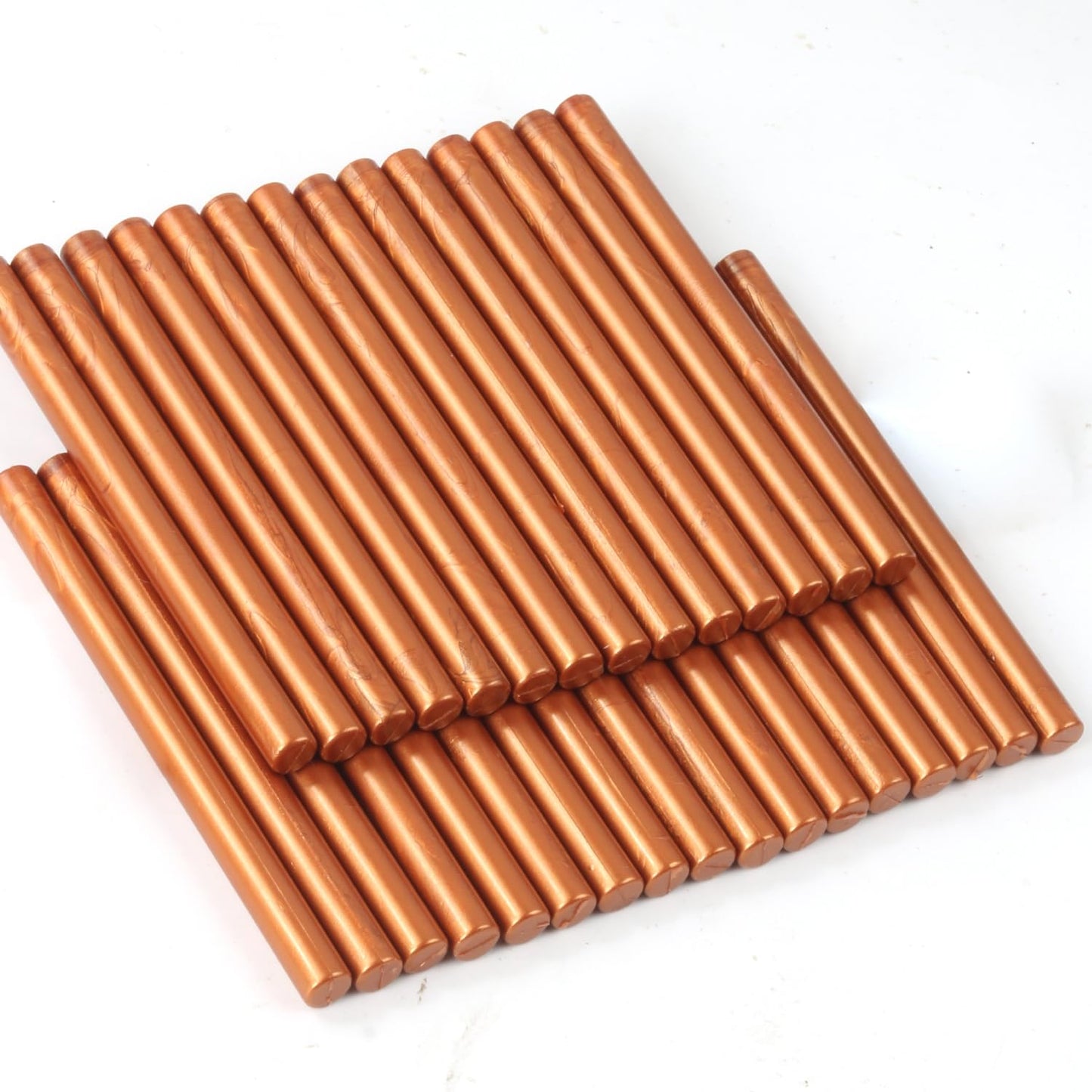 Copper Gold Wax Seal Sticks, 30pcs Sealing Wax Sticks, HOSEALING Glue Gun Wax Seal Sticks for Wax Seal Stamp, Premium Sealing Wax for Wedding Invitations, Letter, Envelope (Mini Size)