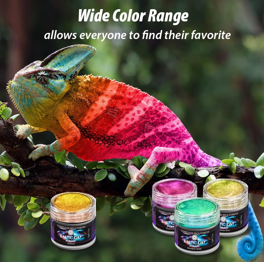 BALTIC DAY - Chameleon Mica Powder, 8 Jars of Color Shift Mica Set - Epoxy Resin Color Pigment - Chameleon Powder Glitter - Holographic Mica Powder for Resin