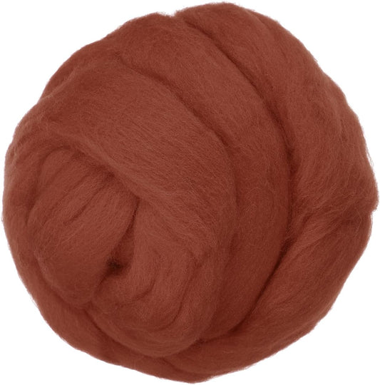 PATIKIL Wool Roving Yarn, 80G/2.82OZ Soft Felting Wool Pure Chunky Roving Yarn Bulk for Needle Felting Knitting Blanket Spinning Weaving DIY Craft, Red Brown