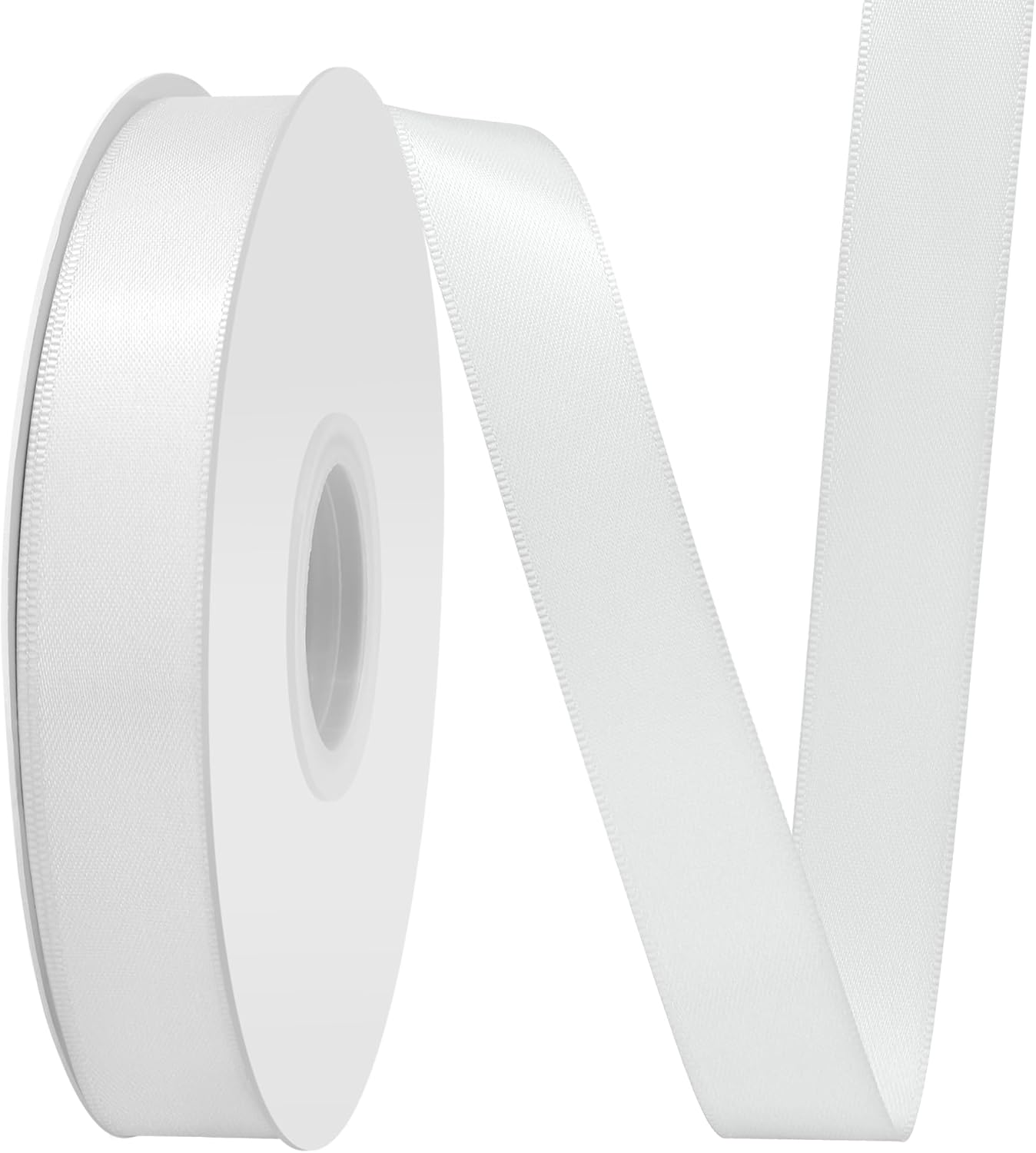 Off White Satin Ribbon 3/4" X 50 Yards Solid Color Double Faced Ribbons Perfect for Crafts Wedding Decor Bow Making Arts Sewing and More