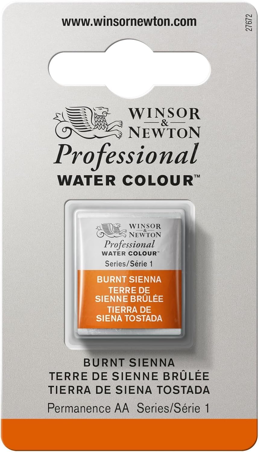 Winsor & Newton Professional Water Colour Paint, Half Pan, Burnt Sienna