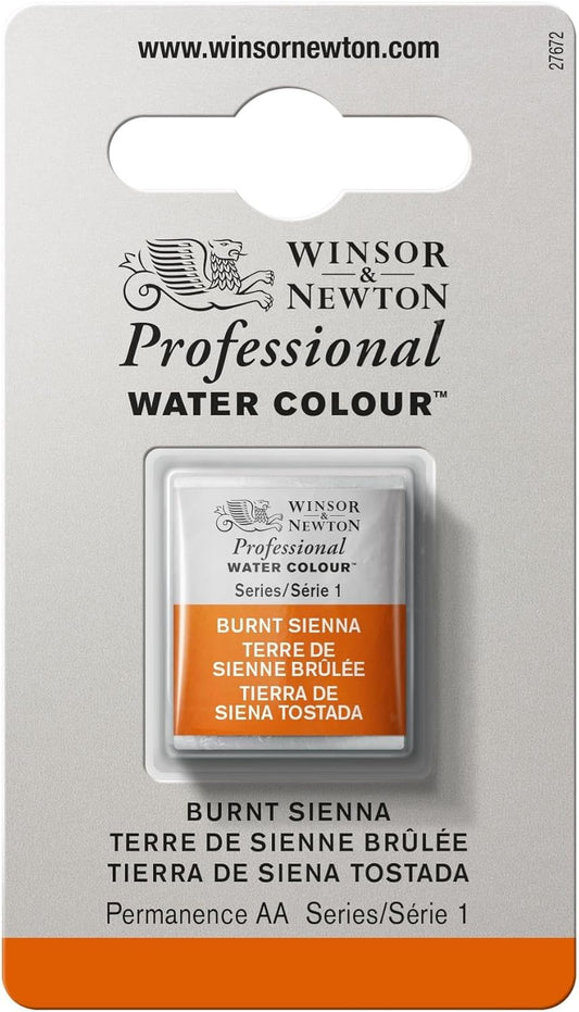 Winsor & Newton Professional Water Colour Paint, Half Pan, Burnt Sienna