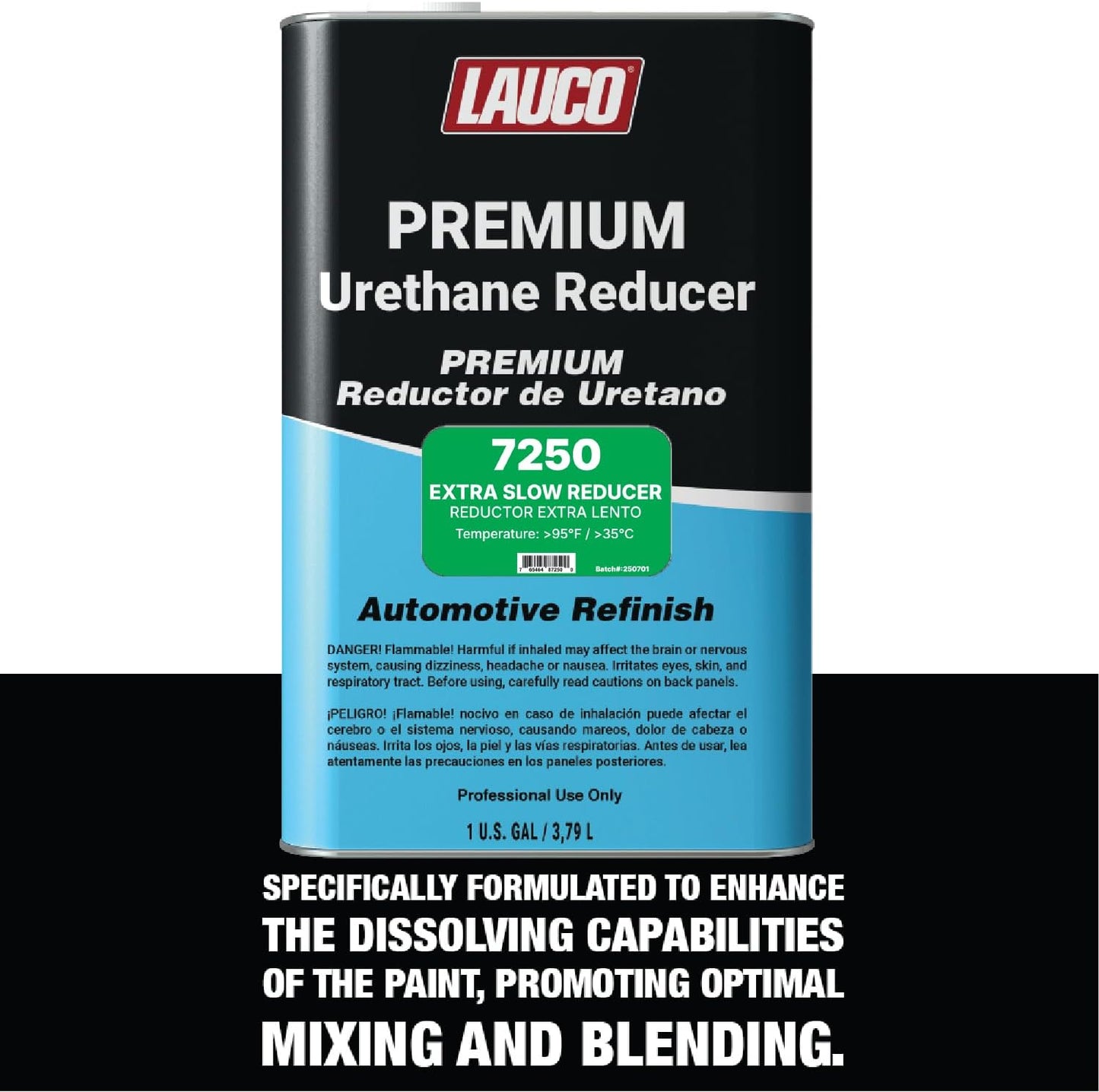 LAUCO Extra Slow Urethane Grade Reducer (7250), 1 Gallon, > 95°F - for Automotive Paint and Industrial Paint Use - High Performance Automotive Grade (Extra Slow - One Gallon)