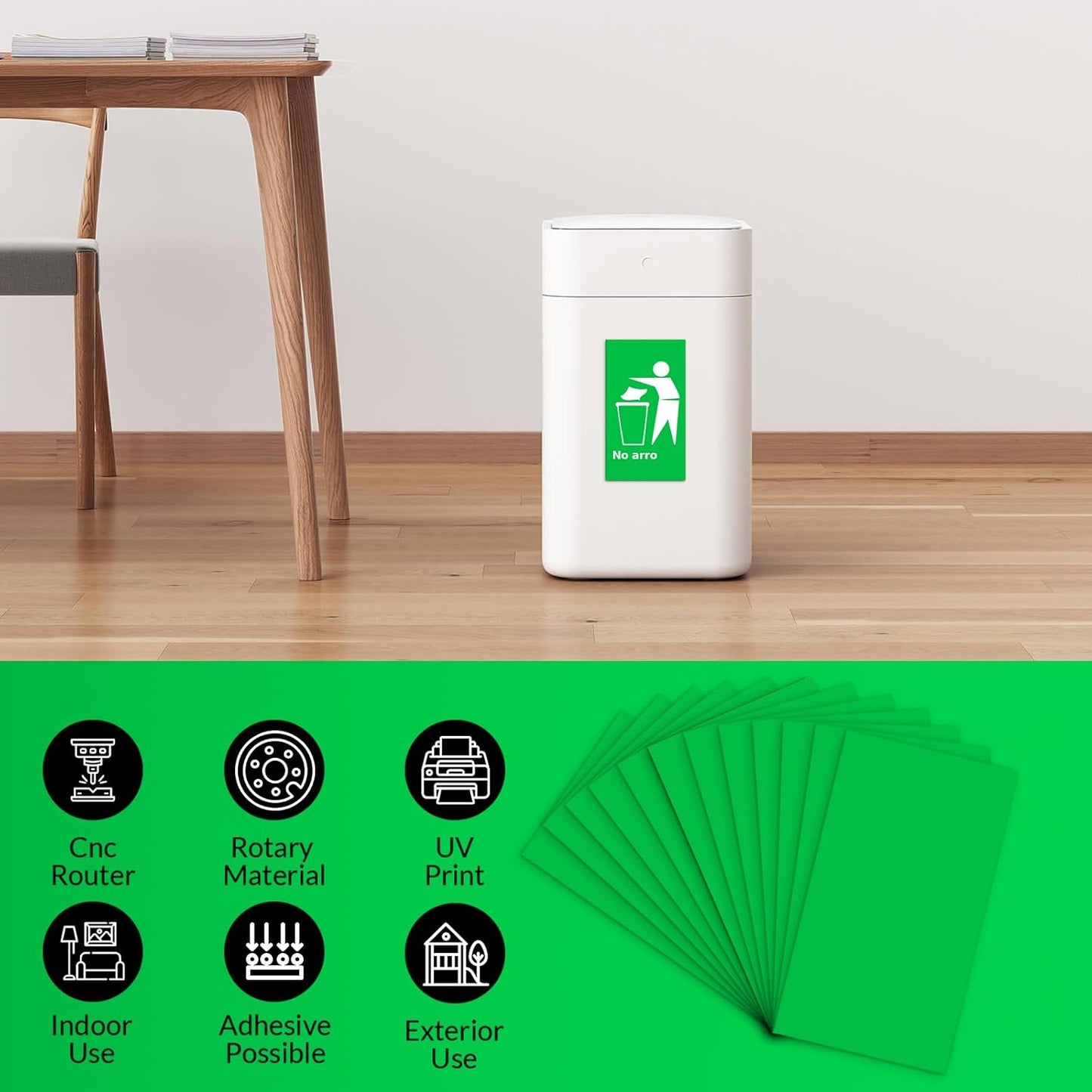 Laser Engraving Blank Green ABS Double Color Plastic Sheet, 11.8x6.49x0.05 inch Materials Double Color Plastic Sheet for Interior Signs, Badges (Green)