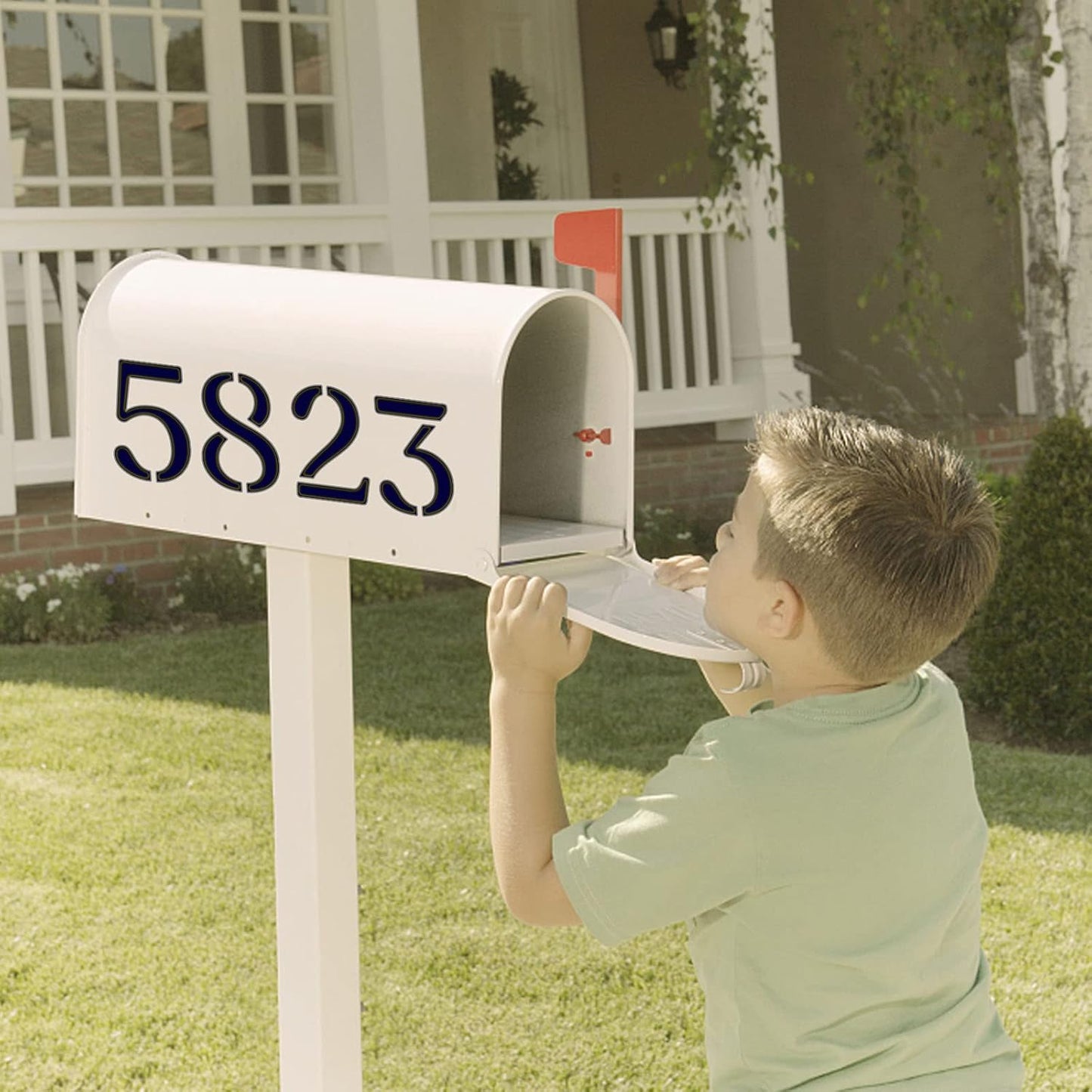 YEAJON 2 Inch Curb Stencil Kit 0-9 Address Number Stencils, 20Pcs Reusable 14 Mil Mylar Plastic Templates for Painting on Road, Wall, Wood, Mailbox